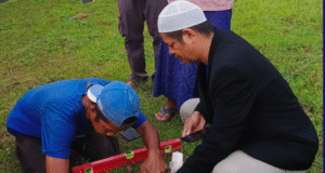 NU & DMI Kompak Ukur Arah Kiblat Masjid Az-Zubair bin Al-Awwam di Jayamulya