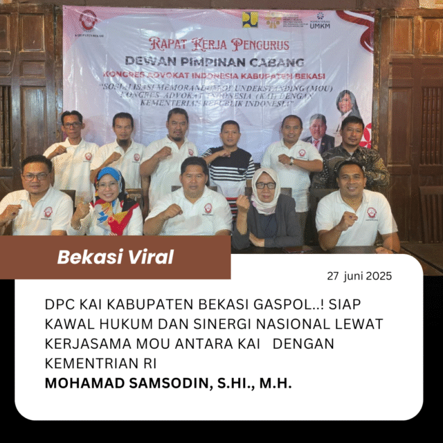 DPC KAI Kabupaten Bekasi Gaspol..! Siap Kawal Hukum dan Sinergi Nasional Lewat Kerjasama MoU KAI–Kementerian RI DPC KAI Kabupaten Bekasi Gaspol..! Siap Kawal Hukum dan Sinergi Nasional Lewat Kerjasama MoU KAI–Kementerian RI