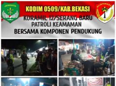 Koramil 12/Serang Baru Gelar Patroli Keamanan Bersama Komponen Masyarakat di Wilayah Kabupaten Bekasi