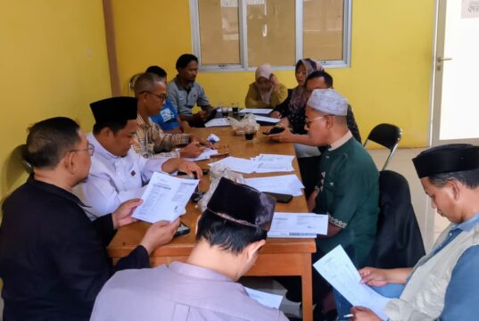 Rapat Kerja Panitia Pemilihan Pengisian BPD Desa Jayamulya Bahas RAB Tahun 2026.