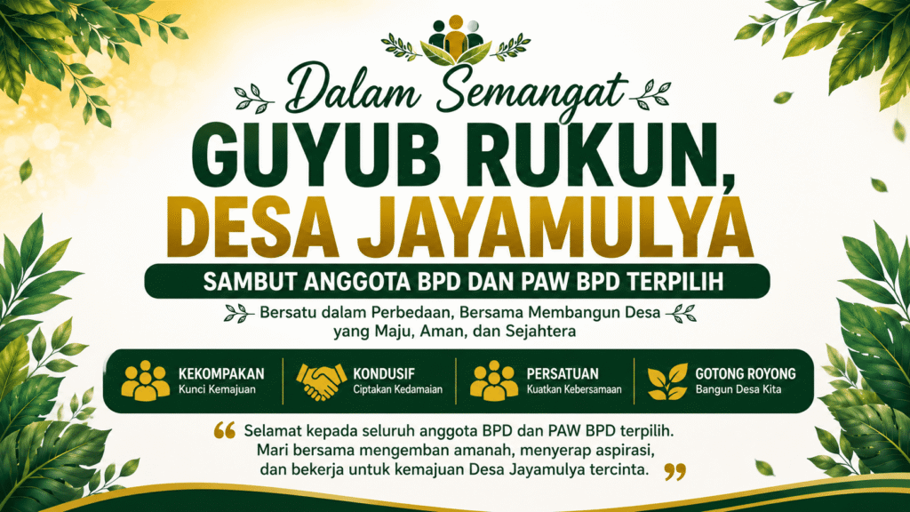 Dalam Semangat Guyub Rukun, Desa Jayamulya Sambut Anggota BPD dan PAW BPD Terpilih