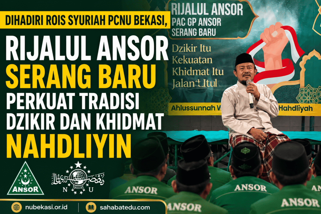 Dihadiri Rois Syuriah PCNU Bekasi, Rijalul Ansor Serang Baru Perkuat Tradisi Dzikir dan Khidmat Nahdliyin