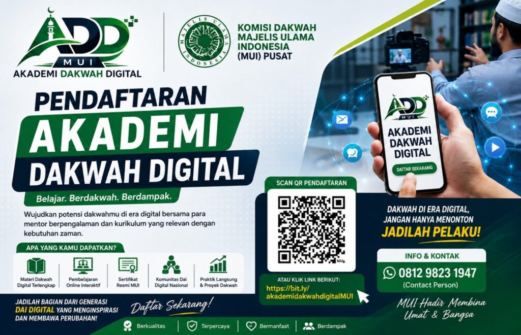 MUI Pusat Resmi Buka Pendaftaran Akademi Dakwah Digital: Menjawab Tantangan Zaman Lewat Digitalisasi Syiar