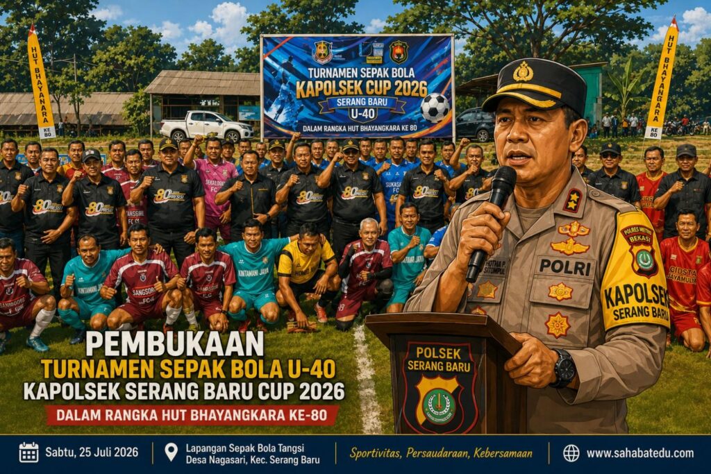 Kapolsek Serang Baru Resmi Buka Turnamen Sepak Bola U-40 Kapolsek Cup 2026, Pererat Silaturahmi dan Sportivitas